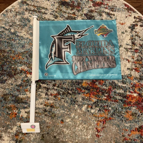 Vintage 90s Florida Marlins 1997 World Series Champions MLB Car Window Flag Cover
