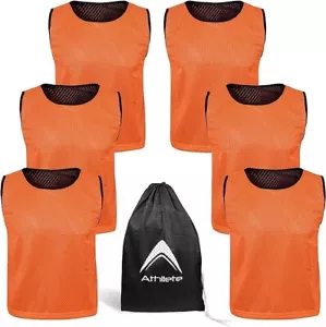 Nylon Mesh Team Practice Vests Reversible Jerseys 6 Pack Sports Large Soccer - Picture 1 of 6