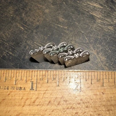 Print Blocks “ 5 Ornamental Borders “ Nice Lines! Thin Lead Blocks - Image 1 of 4