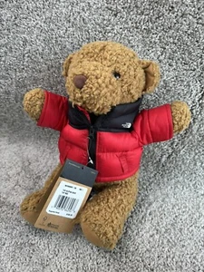 The North Face Nuptse Bear Edizione Limitata 30° Anniversario Cappotto Rosso Puffer - Foto 1 di 17