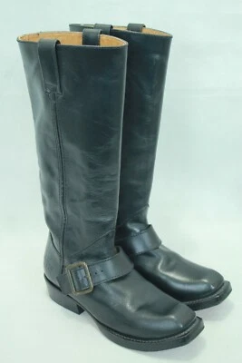 JOHN FLUEVOG "EARL OF WARWICK" MONTAGU WOMEN'S BLACK LEATHER BOOTS SIZE 7   EUC! Foto 1 de 4