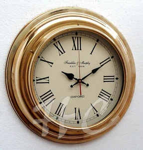 17'' Nautical Brass Antique Clock Marine Ship Clock Franklin & Murphy Wall Decor - Picture 1 of 3