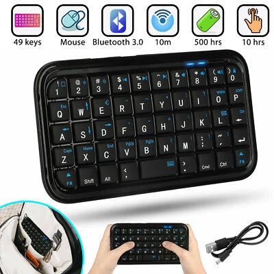 Mini Teclado Inalámbrico Bluetooth 3.0 Teclado LED Carga USB para PC TV - Imagen 1 de 4