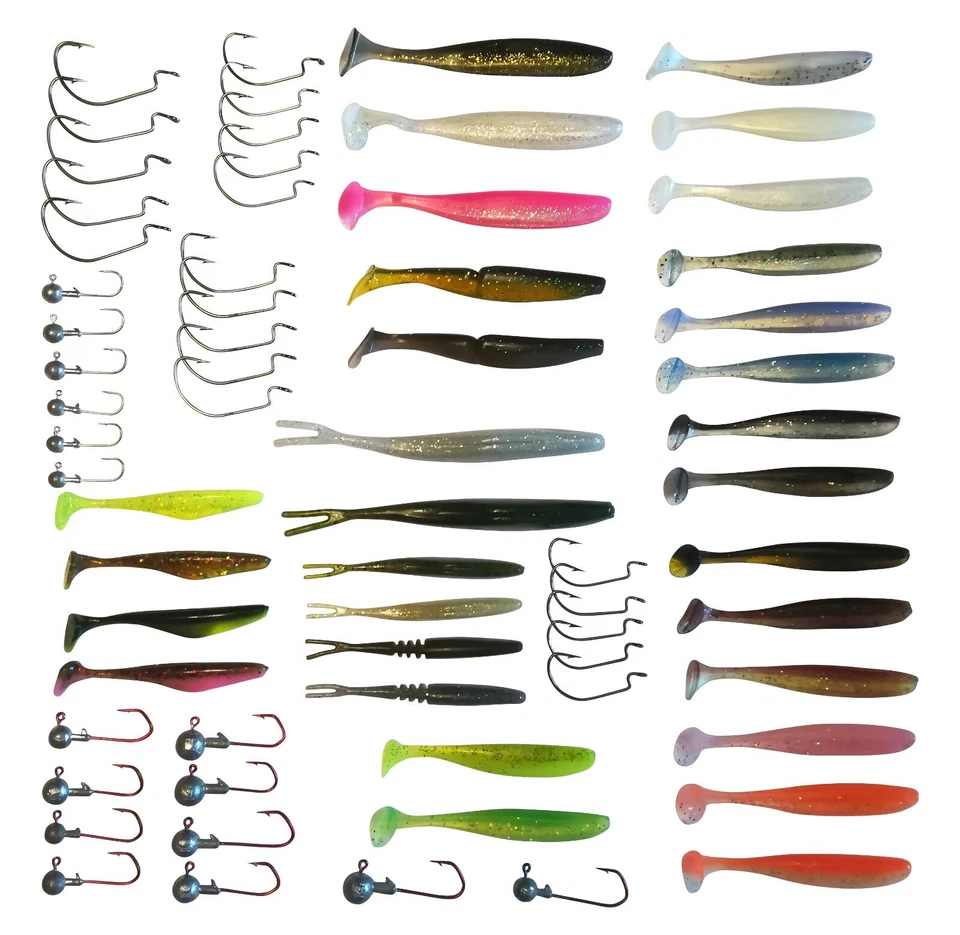 Zander Gummifisch Box Drop Shot Shad Angel No Action Shad Gummi Köder 8 11 13 cm - Bild 1 von 4