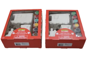 2 pack Mondo Llama Paint Your Own Ceramic Ornaments X-mas Craft Kit - Picture 1 of 4