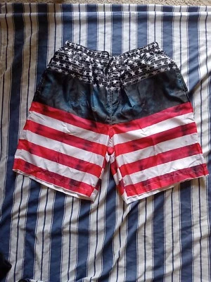 Новый XL красный белый синий американский флаг плавки шорты США - Изображение 1 из 4