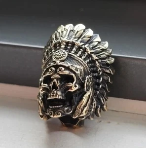 "Chieftain" Bead for Knife Torch or Key-ring lanyard Hand-made Brass - Foto 1 di 3