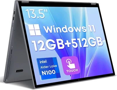 CHUWI 13.5'' FreeBook 2-in-1 Windows 11 Laptop LPDDR5 12GB 512GB SSD Intel N100 - Image 1 of 4