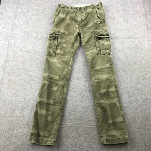 Abercrombie Fitch Pants Boys 16 Slim Camouflage Cargo Pock Work Utility 26x30 - Picture 1 of 12