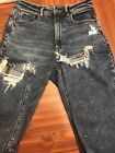 High Rise Mom Jeans 6 Long Stretch Ripped Ankle American Eagle Jeans