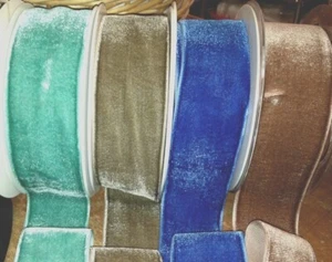 vintage 2" rayon velvet ribbon 1yd made in France - Picture 1 of 7