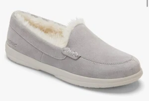 Vionic Lynez Slipper Womens 6 Medium Supportive Orthotic Light Gray Suede New - Picture 1 of 6