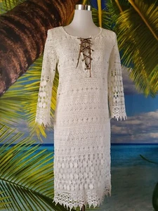 HALLHUBER DONNA Damen Kleid Häkelspitze Off -White Baumwolle Gr.34 - Bild 1 von 7