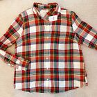 New women's  XL J Crew Factory plaid flannel button down shirt in Ivory $79.5