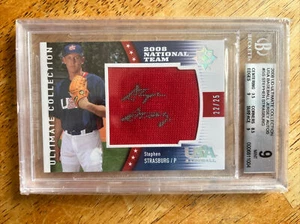 2008 Ultimate Collection Stephen Strasburg Rc Jersey 22/25 RARE BGS 9 Auto 10 - Picture 1 of 2