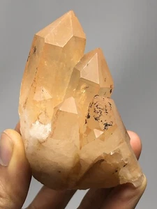 RARE Tangerine Lemurian Natural Quartz CLUSTER Crystal Brazil 5.7oz N7 - Picture 1 of 12