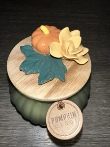 PUMPKIN SEA SALT Scented East West Candle Single Wick 12.34 oz. Glass Decorative - Picture 1 of 6