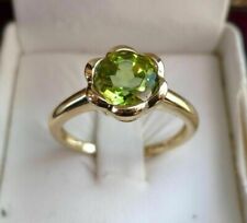Best 925 Sterling Silver 1.5CT Round Simulated Peridot Engagement Exclusive Ring
