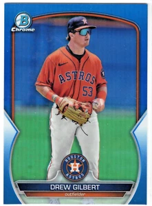 2023 Bowman Chrome Prospects Blue Refractors #BCP174 Drew Gilbert Astros 044/150 - Picture 1 of 2