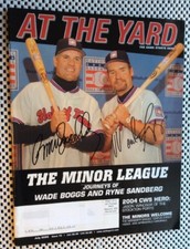 At The Yards Signed Magazine Wade Boggs HOF Ryne Sandberg 2005 Hall Of Fame