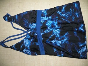 Champion blue & black geometric bandeau tankini swim top swimsuit  Size S 4-6 - Picture 1 of 11