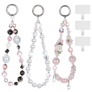 Kurze Hand Handgelenk Perlen Kette Handy Anhänger Abnehmbar Handy Umhängeband Band - Bild 1 von 14