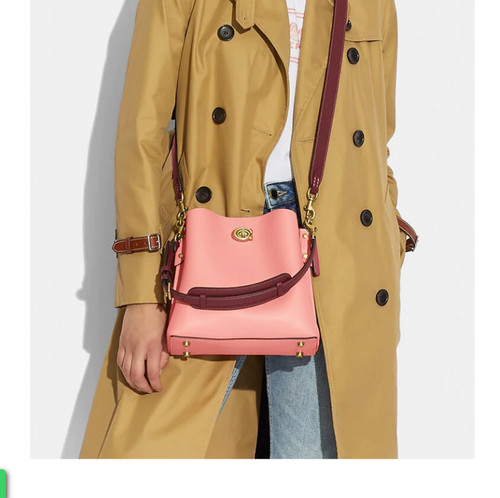 COACH SECCHIELLO IN PELLE DI SALICE Colorblock TOTE in rosa caramella multi prezzo al pubblico $398