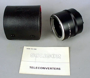 SOLIGOR AUTO TELE CONVERTER 3X LENS TO FIT MINOLTA MD CAMERA + CASE + BOOKLET - Picture 1 of 12