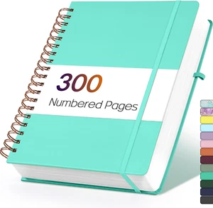 Lined Spiral Journal Notebook with 300 Numbered Pages, B5 College Ruled Thick - Picture 1 of 12