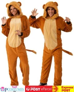 Lion King Furry Animal Ladies Mens Fancy Dress Jumpsuit Book Week Outfit - Picture 1 of 3