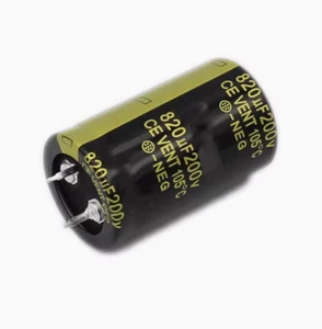 200 V 820uf Horn Aluminium Elektrolytkondensator Adapter Schwarzgold 25x40mm - Bild 1 von 4