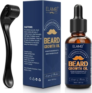 Olio per La Crescita Della Barba Con Biotina Caffeina, 0,25 Mm Beard Roller, Rul - Foto 1 di 12