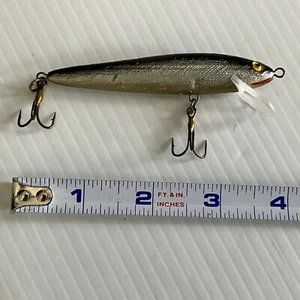Vintage Rebel F 10 Minnow Fishing Lure Black Silver No Rattle - Picture 1 of 8