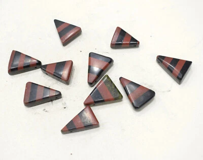 Beads Inlay Black Onyx & Jasper Triangle Beads 24-35mm  - Image 1 of 2