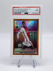 2020-21 Topps Merlin UCL UEFA Ryan Gravenberch ORANGE Refractor #07/25 RC PSA 9 - Picture 1 of 2