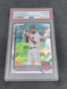 Bowman 1st Chrome Bryan Bello Atomic Refractor 2022 PSA 9 Rookie Boston Red Sox - Imagen 1 de 2
