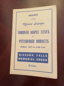 1955-56 Pittsburgh Hornets VS Toronto Maple Leafs AHL/NHL Hockey Program EX - Picture 1 of 3