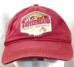 Berretto da baseball bordeaux vintage bandiera svizzera avventura all'aperto - Foto 1 di 7