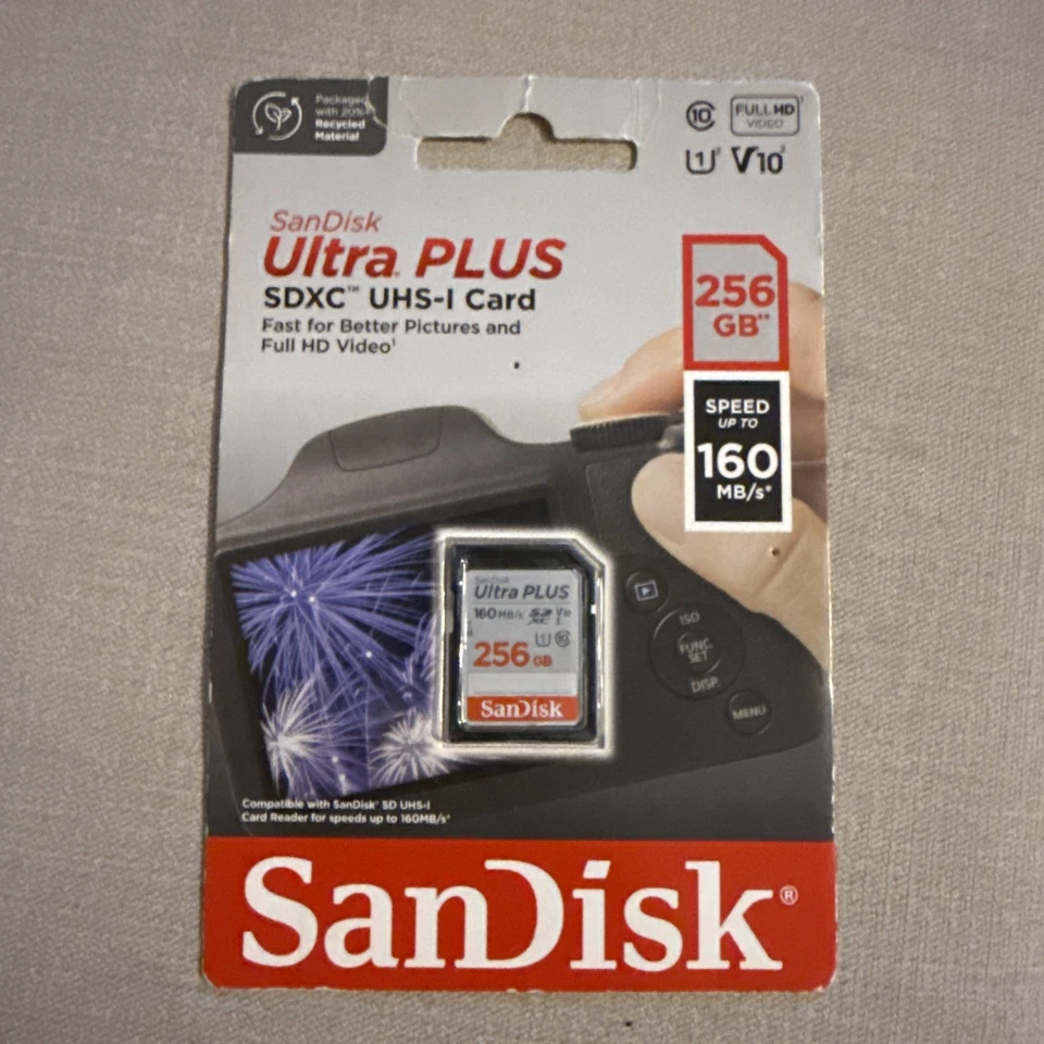 SanDisk Ultra Plus Class 10 SDXC Memory Card - 256GB 100% ORIGINAL ⭐⭐⭐⭐⭐ - Image 1 of 1