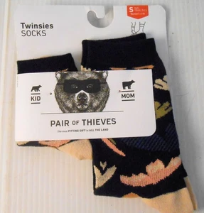Pair of Thieves Twinsies Mom & Kid Socks Belladona Size Small Kids 18 Mo - 3 Yrs - Picture 1 of 3