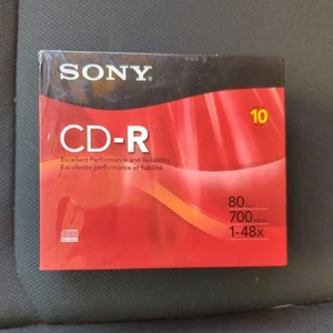 Sony CD-R 10 Pack 80 Minute 700MB 1-48X Brand New & Sealed - Picture 1 of 2