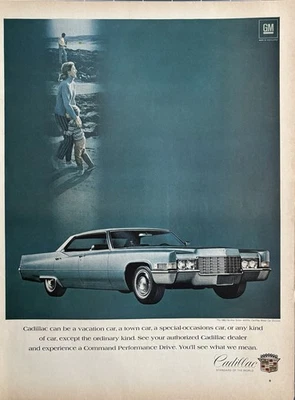 Cadillac 1969 anuncio original vintage azul anuncio de coche clásico Foto 1 de 2