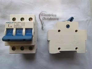 ANCLIF 100 AMP TRIPLE POLE MAIN SWITCH DISCONNECTOR ISO100-3 BS EN 60947 - Picture 1 of 1