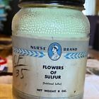 RARE Nurse Brand Flowers of Sulfur. FULL DURAGLAS jar