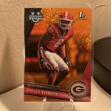 Daylen Everette 2023 Bowman Chrome University Orange Shimmer Refractor Card /25
