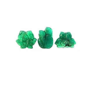 Piedra preciosa suelta tallada flor esmeralda natural de Zambia de 26,36 quilates para joyería - Imagen 1 de 11