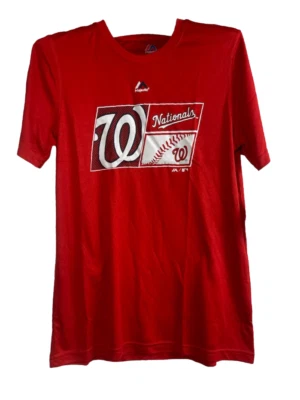 Camiseta Majestic Atlética Juvenil Washington Nationals Juego Defensivo-Roja, Pequeña 8 Foto 1 de 4