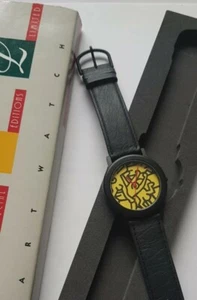 Keith Haring Uhr art Watch 1991 -rush hour- Limitiert selten Lederarmband Neu - Bild 1 von 11