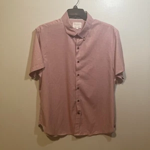 Construct Men's Red Slim-Fit Stretch XL Shirt, Polka Dot, Short Sleeve, Dotted - Picture 1 of 8
