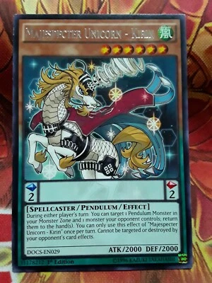Yugioh Majespecter Unicorn - Kirin Raro DOCS-EN029 1ª Edición Ligeramente Jugado Foto 1 de 2